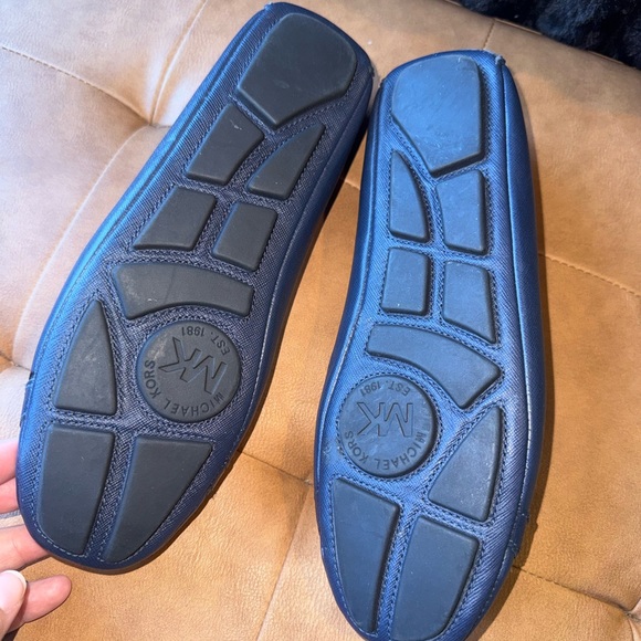 Michael Kors Navy Blue Loafers with Gold Accent - Picture 2 of 7